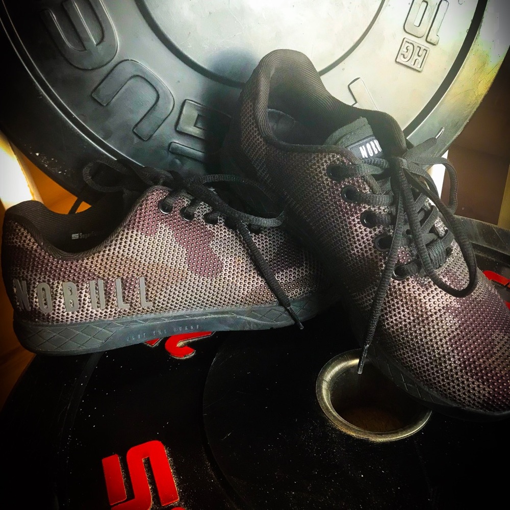 Women’s 7.5 NOBULL Black/grey Camo trainers.